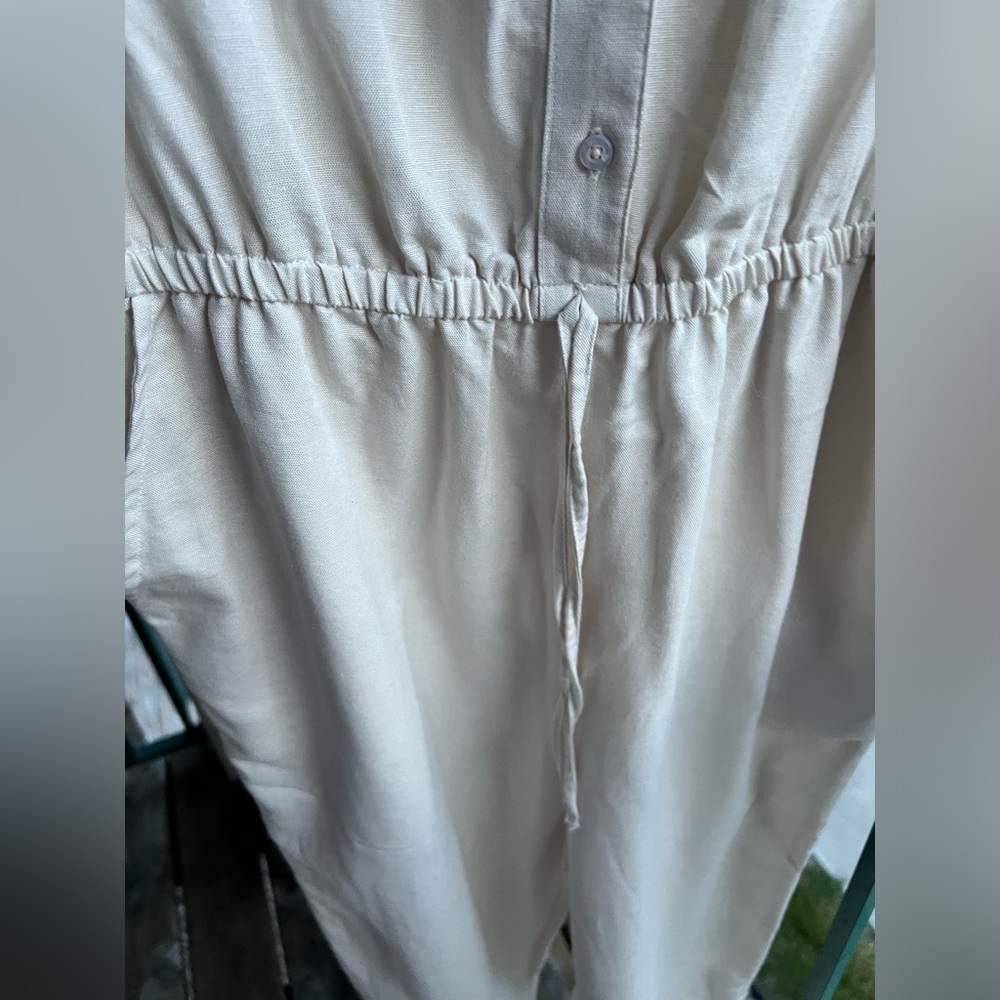 🆕 Japna Linen Cotton Blend Jumpsuit Size L Utility Style Minimalist Casual - Picture 10 of 15